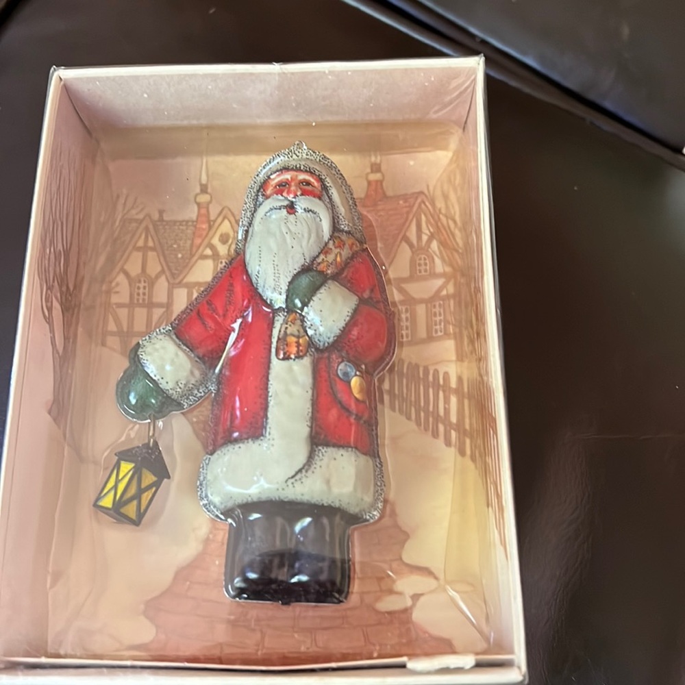 Metal Christmas ornament.